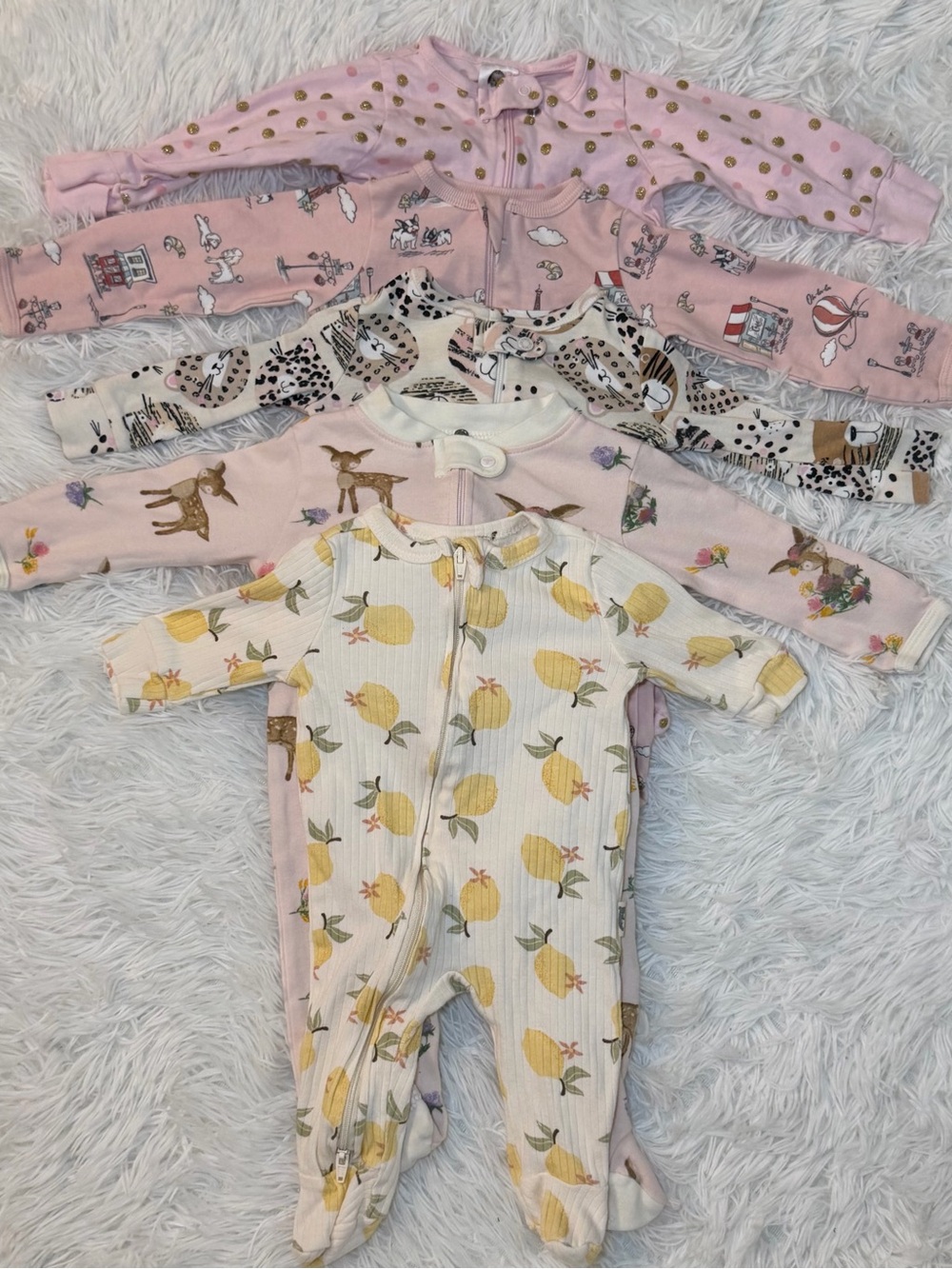 Baby Girl Zip Sleeper Bundle 0–3M Rabbit + Bear Burt’s Bees - Picture 2 of 16